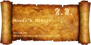 Novák Mikolt névjegykártya